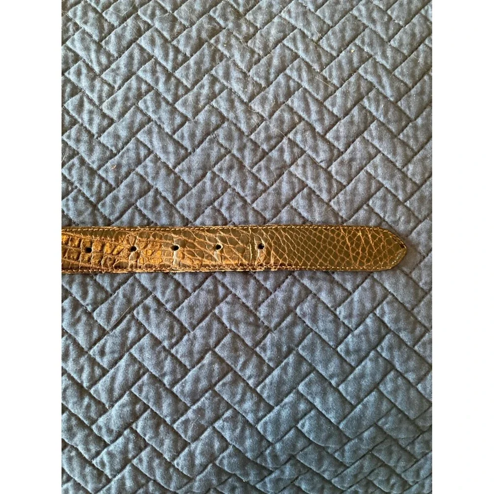 Womens Genuine Brown Alligator Belt Size Medium‎ Classic Timeless Leather